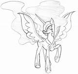 Mlp Pages Nightmare Moon Coloring Base Luna Princess Template Twilight Sketch sketch template
