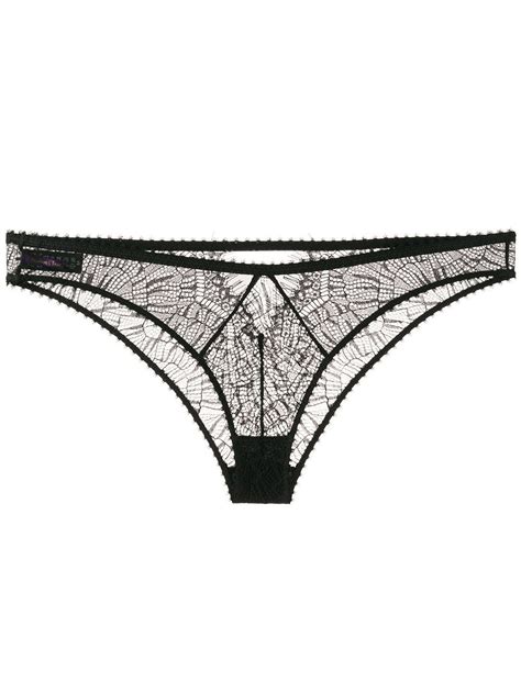 Black Lace Insert Panty From Maison Close Featuring A Brief Style