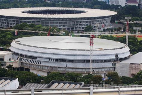 foto pembangunan indoor multifunction stadium gbk tuntas