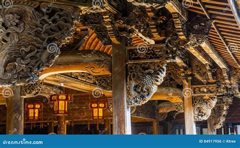chinese qing dynasty wood carving architecture editorial photo image  asia asian