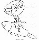 Rocket Outlined Toonaday sketch template