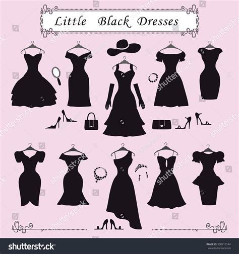 fashion dressdifferent styles little black party stock vector 300710144 shutterstock