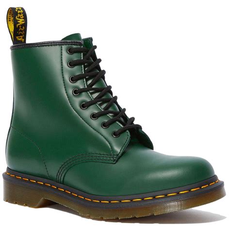 dr martens  smooth mens green leather mod boots