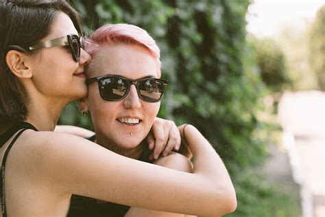 happy lesbian couple in love by stocksy contributor alexey kuzma