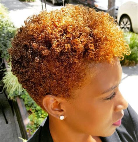 short golden blonde natural hairstyle tapered natural hair