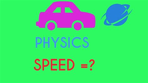 speed definition  physics youtube