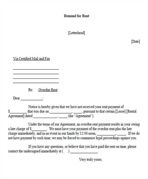 demand letter templates   ms word