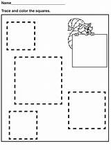 Tracing Square Preschool Pages Coloring Shapes Worksheets Shape Printable Worksheet Preschoolers Squares Kindergarten Kids Activity Activities Print Templates Google Toddler sketch template