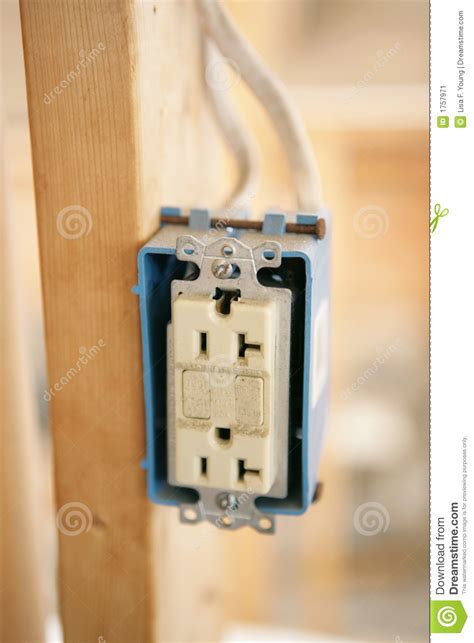 electrical receptacle closeup stock image image  installation installing