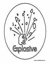 Coloring Sign Pages Explosive sketch template