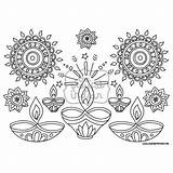Rangoli Diwali sketch template