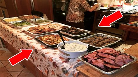 huge thanksgiving dinner  buffet style youtube