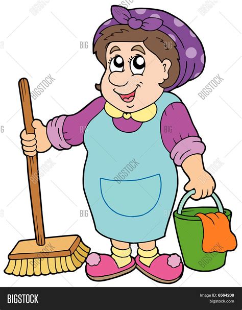 Cartoon Cleaning Lady Vector And Photo Bigstock