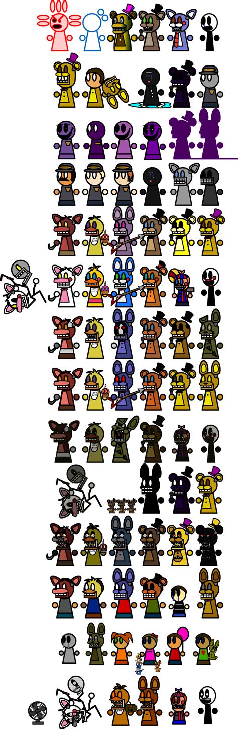 main series fnaf characters extras simple style flash
