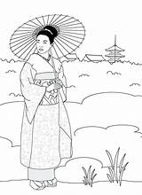 Coloring Geisha Japan Pages Japanese Land Girl Drawing Cute Print Getcolorings Designlooter Netart Getdrawings Pa Color 86kb sketch template