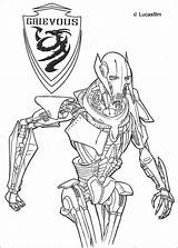 Grievous General Coloring Pages Printable Popular Wars Star sketch template