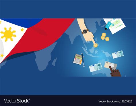 philippines economy fiscal money trade concept vector image