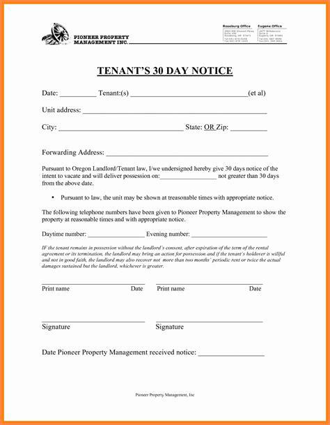 day notice letter  tenant cover letters samples