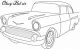 Chevy Coloring Pages Bel Air Car Cars Old Drawing Printable Muscle Kids Print Vintage 57 Color Classic Clipart Colouring Chevrolet sketch template