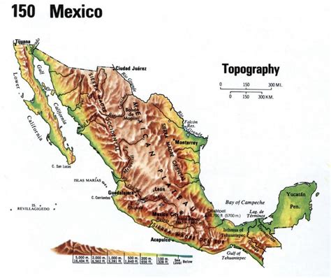 mapa topografico de mexico mexico mapa topografico america central