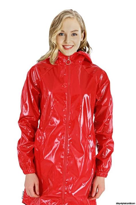 lack regenjacke rot rain fashion rainwear fashion vinyl clothing