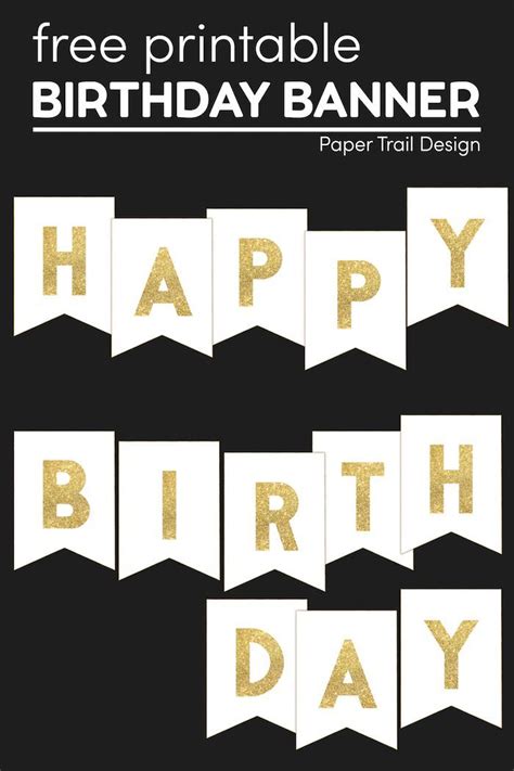 happy birthday banner printable template paper trail design happy