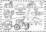 Farm Coloring Pages Animals Animal Printable Kids sketch template