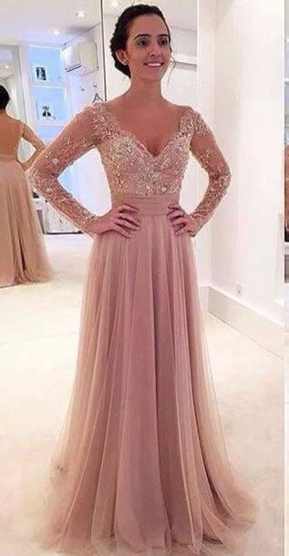 long sleeve prom dresses lace prom dresses tulle prom dresses pink