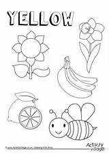 Pages Coloring Color Worksheets Preschool Colouring Colour Choose Yellow Things Collection Kids Toddlers Kindergarten Activities Colors Learning Board sketch template