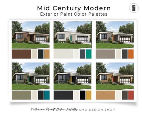 exterior paint color schemes mid century modern exterior etsy