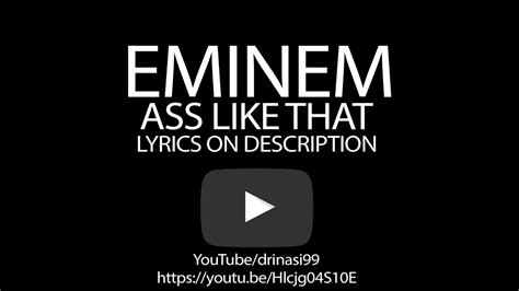 Eminem Ass Like That Official Lyric Video Lyrics On