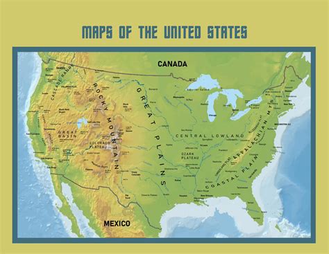 images  printable physical map    physical map united