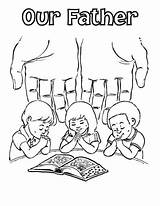 Prayer Coloring Pages Lord Printable Children Kids Praying Father Color Child Drawing Parents Lords Bible Adults Heaven Kjv Who Print sketch template