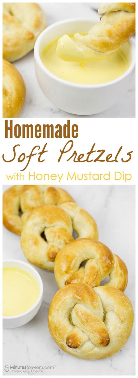 Homemade Soft Pretzels With Mustard Dip 5 Minutes For Mom