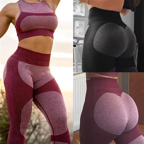 women high waist yoga pants butt lift leggings fitness scrunch elastic