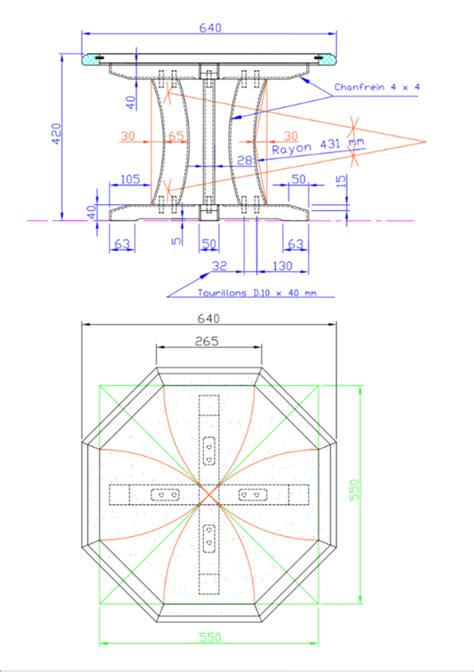 plan table basse octogonal par romain delorme sur lair du bois