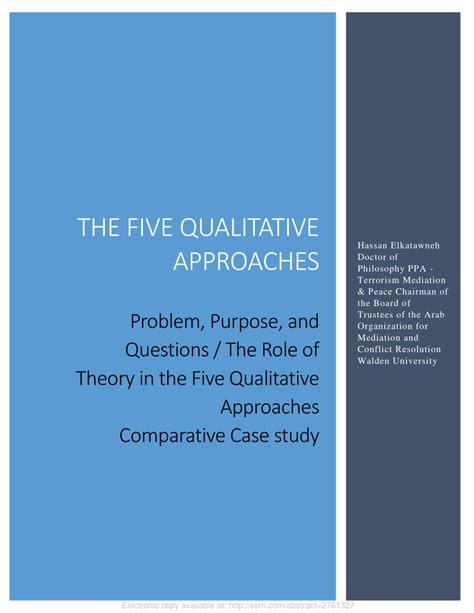 qualitative approaches problem purpose  questions