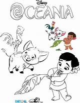 Oceania Cartoni Stampare Moana Animati sketch template