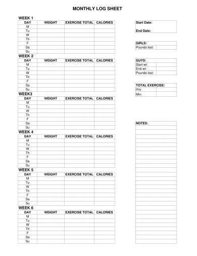 printable workout log  examples format