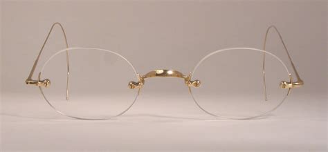Optometrist Attic Ao Gold Rimless 3 Piece Antique Eyeglasses