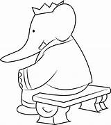 Babar Coloring Sitting Pages Stool Categories Coloringpages101 sketch template