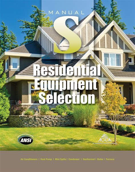 manual  residential equipment selection  edition ansiacca  manual   achr news