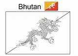 Bhutan Flag Coloring sketch template