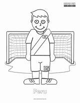 Coloring Peru Football Cartoon sketch template