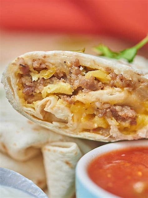 easy   breakfast burrito  eggs sausage