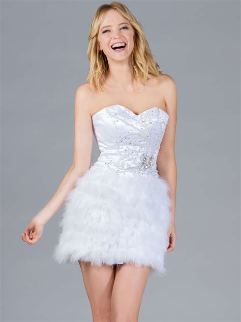 White Feathered Cocktail Dress Sung Boutique L A