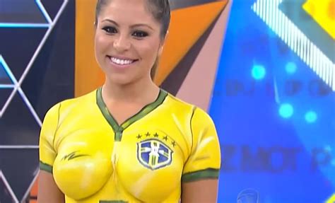 Brazil Football Soccer Body Paint Girl Badchix Magazine
