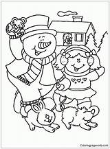 Pages Christmas Winter Coloring Seasons Nature Kids Print sketch template