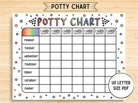 potty training chart potty chart  girls  boys potty training