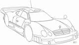 Mercedes Gtr Clk Coloring Benz Line Pages Drawing Printable Cars Paper Kids Artwork sketch template
